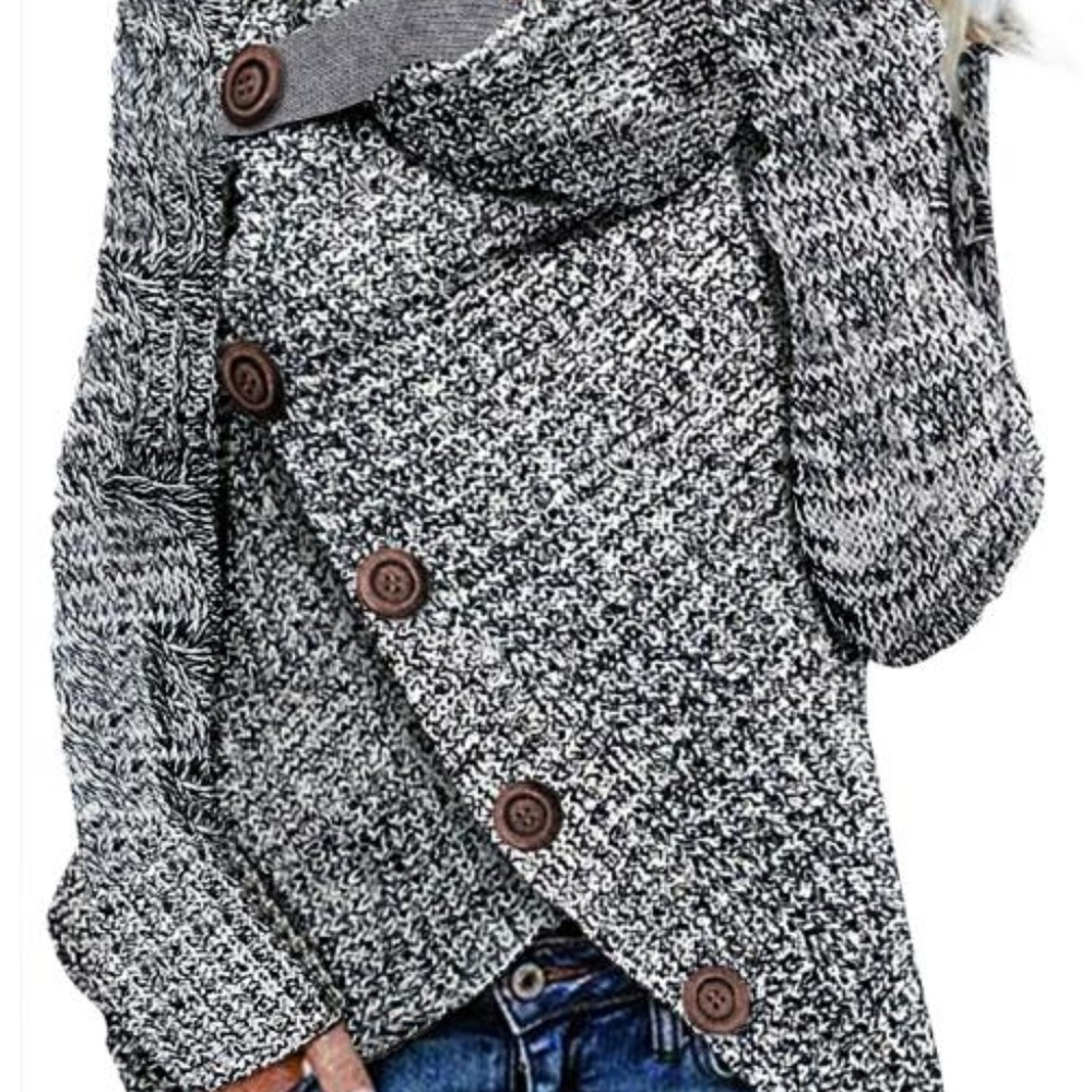 Buttoned Wrap Sweater - image 1